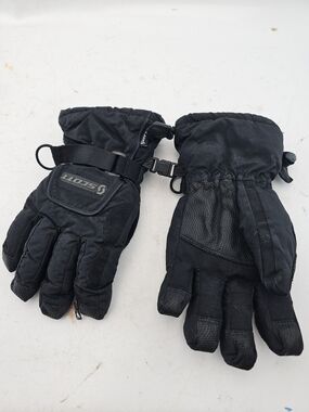 Scott Black Kids Insulated Winter Mittens with Wrist Clip